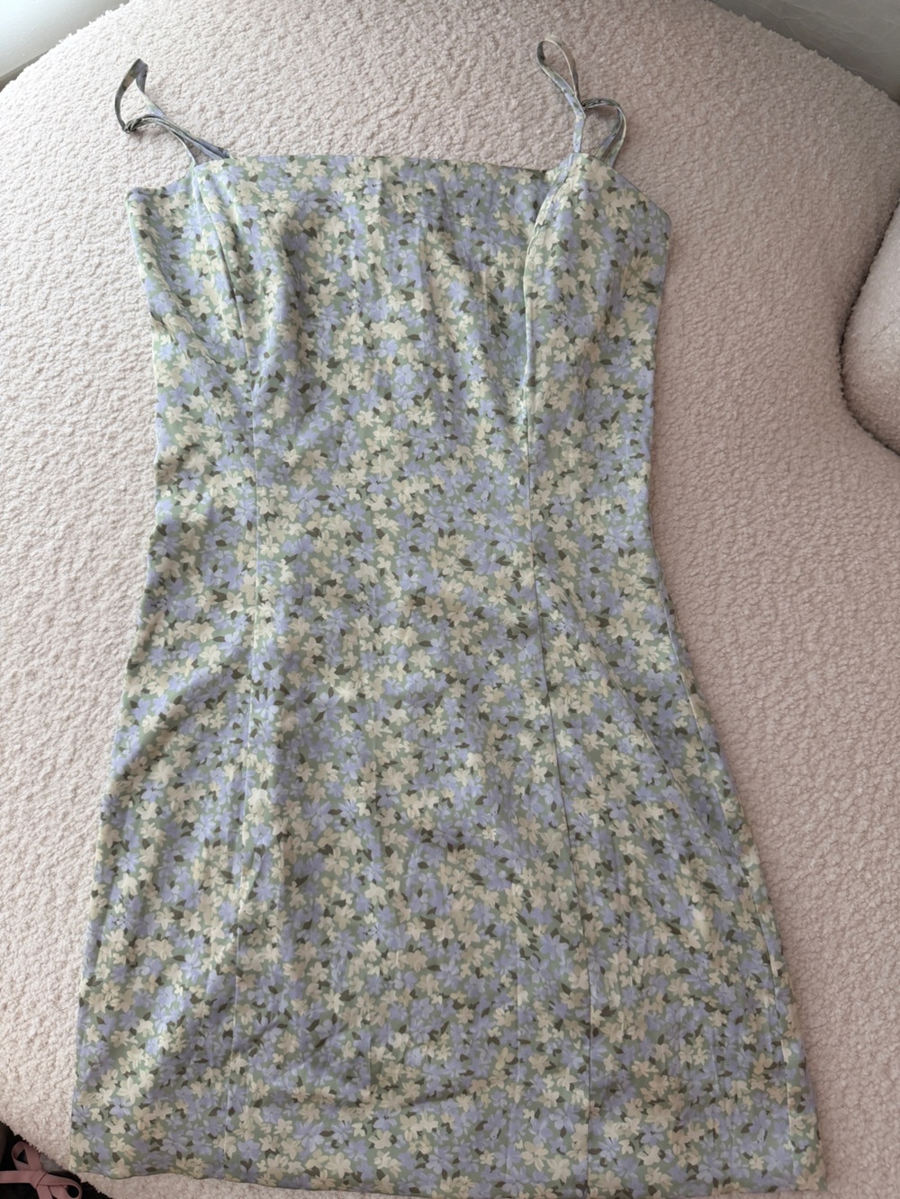 Aritzia Sun-deh Floral Spaghetti Strap Satin Mini Dress